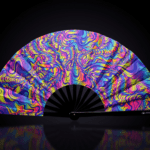 Psychedelic Melt Purple Festival Fan for Goa & Psytrance, View 1