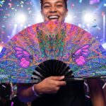Festival Fan: Butterfly Mandala Purple for Psytrance & Festivals, View 4