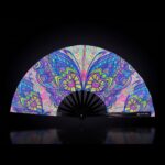 Festival Fan: Butterfly Mandala Turquoise for Psytrance & Rave, View 1