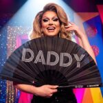 “DADDY” Festival Fan in Black, Rave & Pride Accessory, View 5