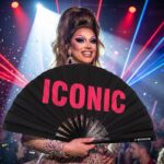 “ICONIC” Festival Fan in Black/Pink, Rave Statement, View 5