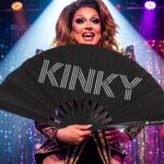 “KINKY” Festival Fan in Black, Rave & Pride Statement, View 5