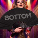 “BOTTOM” Festival Fan in Black, CSD & Rave accessory, View 5
