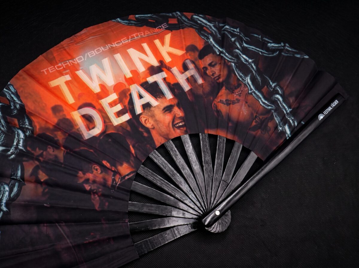 “TWINK DEATH” Black Festival Fan for Techno & Rave, View 5