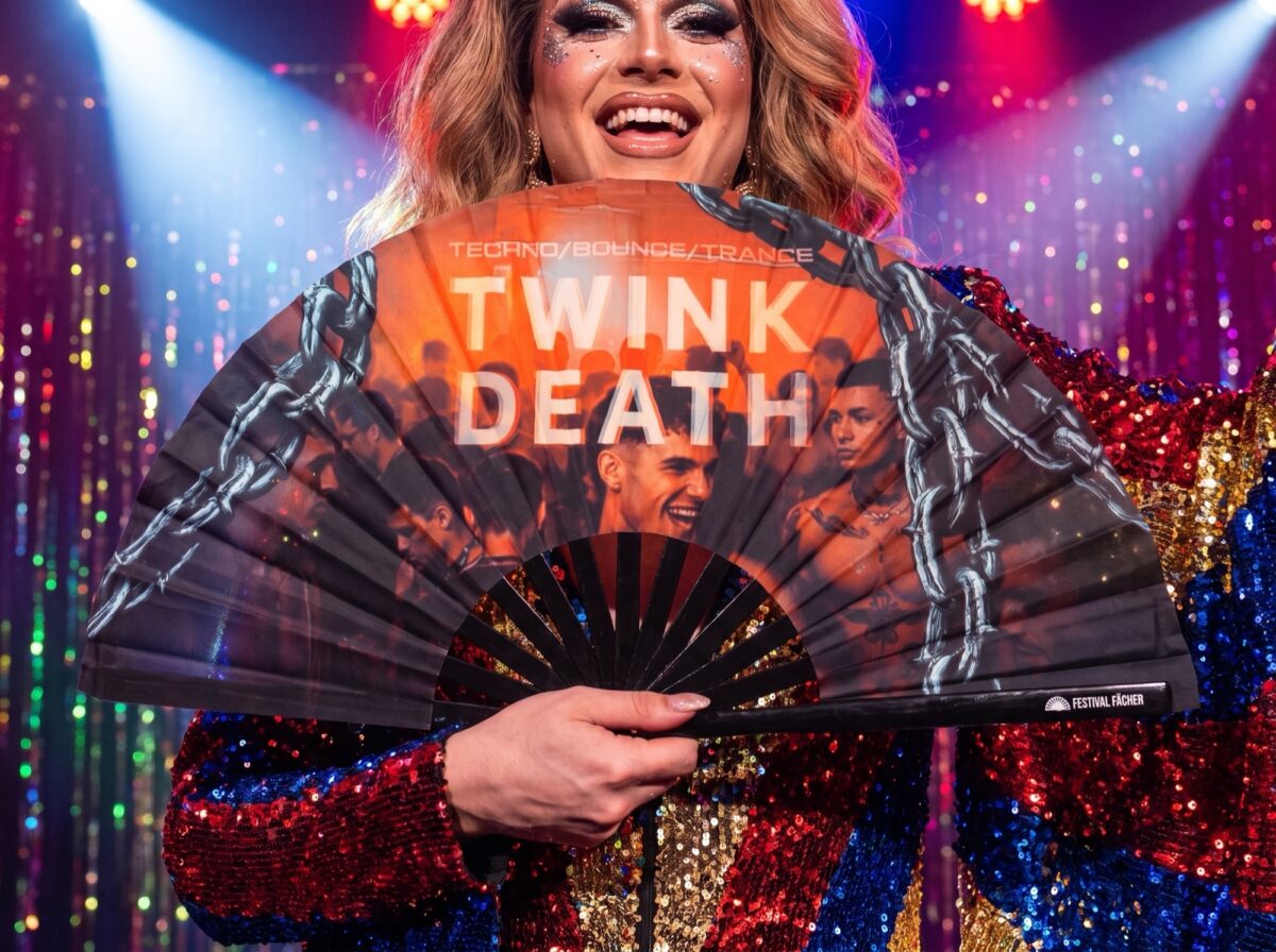 “TWINK DEATH” Black Festival Fan for Techno & Rave, View 5