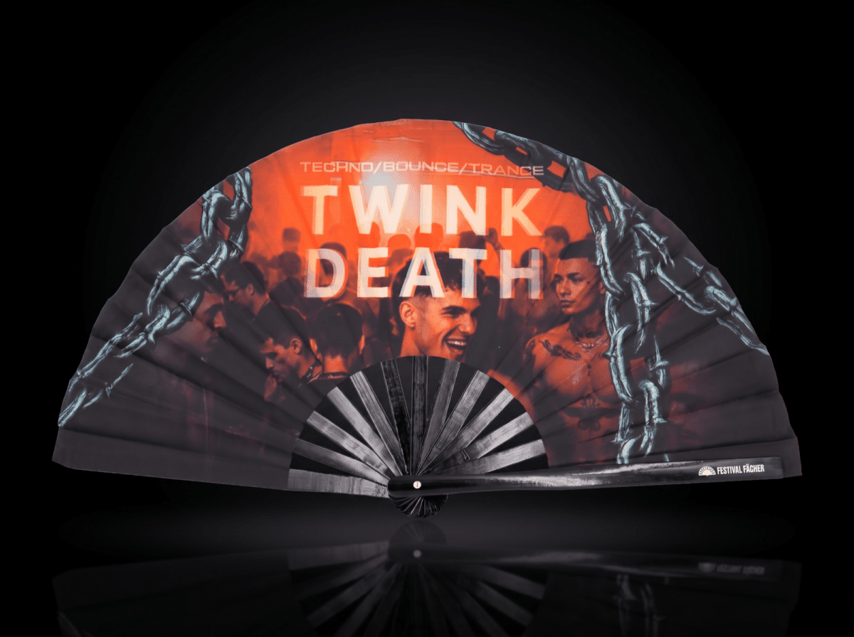“TWINK DEATH” Black Festival Fan for Techno & Rave