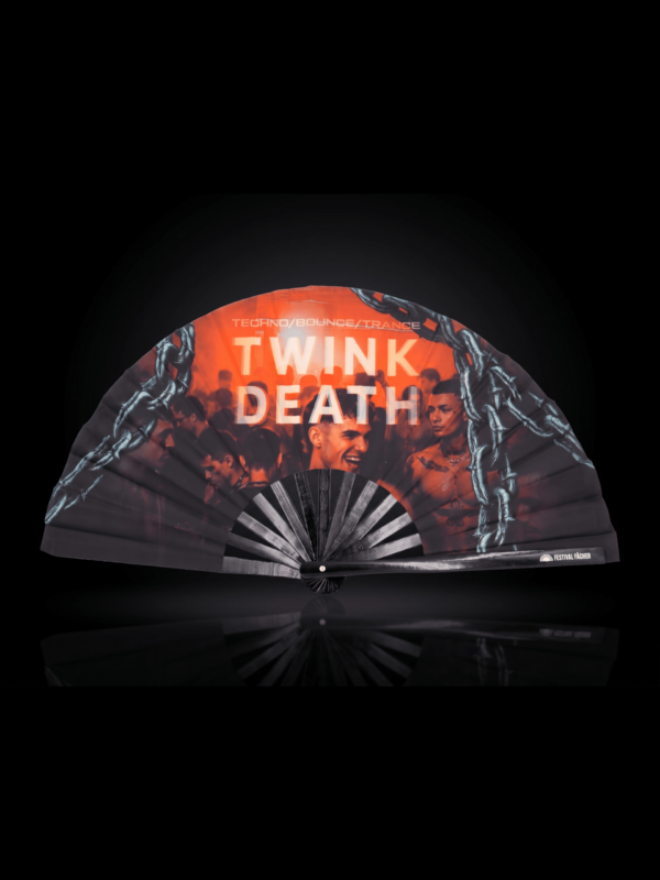 "TWINK DEATH" Black Festival Fan for Techno & Rave