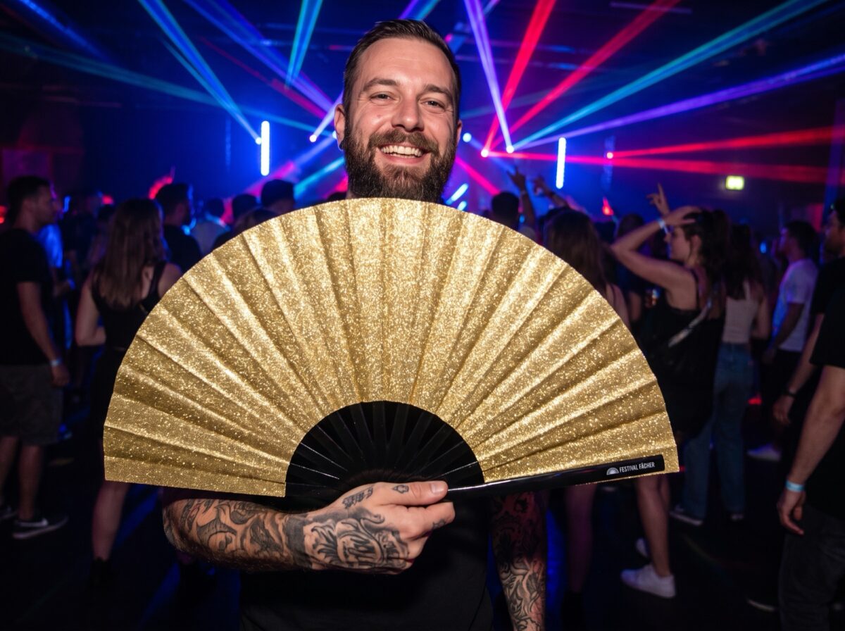 Gold Glitter Festival Fans for Festivals & Parties, View 2