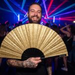 Gold Glitter Festival Fans for Festivals & Parties, View 2