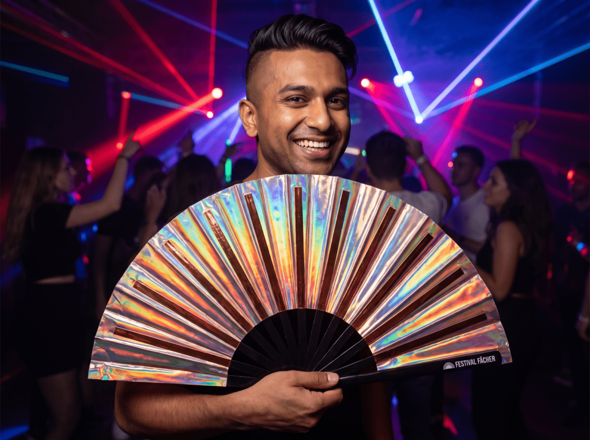 Holographic Copper Festival Fans for Festivals & Raves, View 2