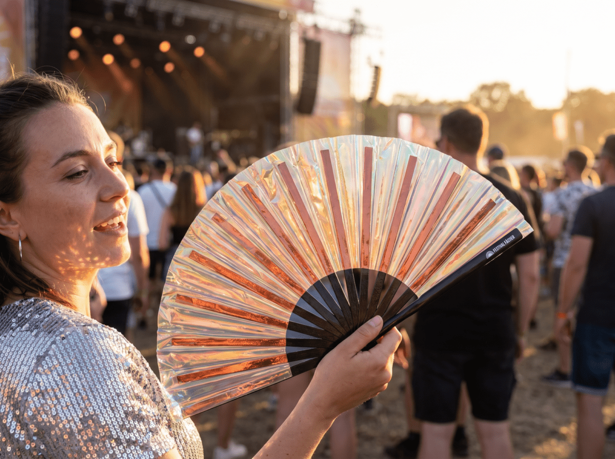 Holographic Copper Festival Fans for Festivals & Raves, View 3