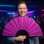 Purple Glitter Festival Fans for Festivals & Parties, View 2