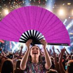 Purple Glitter Festival Fans for Festivals & Parties, View 4