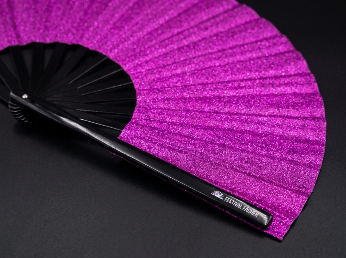 Purple Glitter Festival Fans for Festivals & Parties, View 5