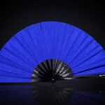 Royal Blue Glitter Festival Fan for Festivals & Parties, View 1