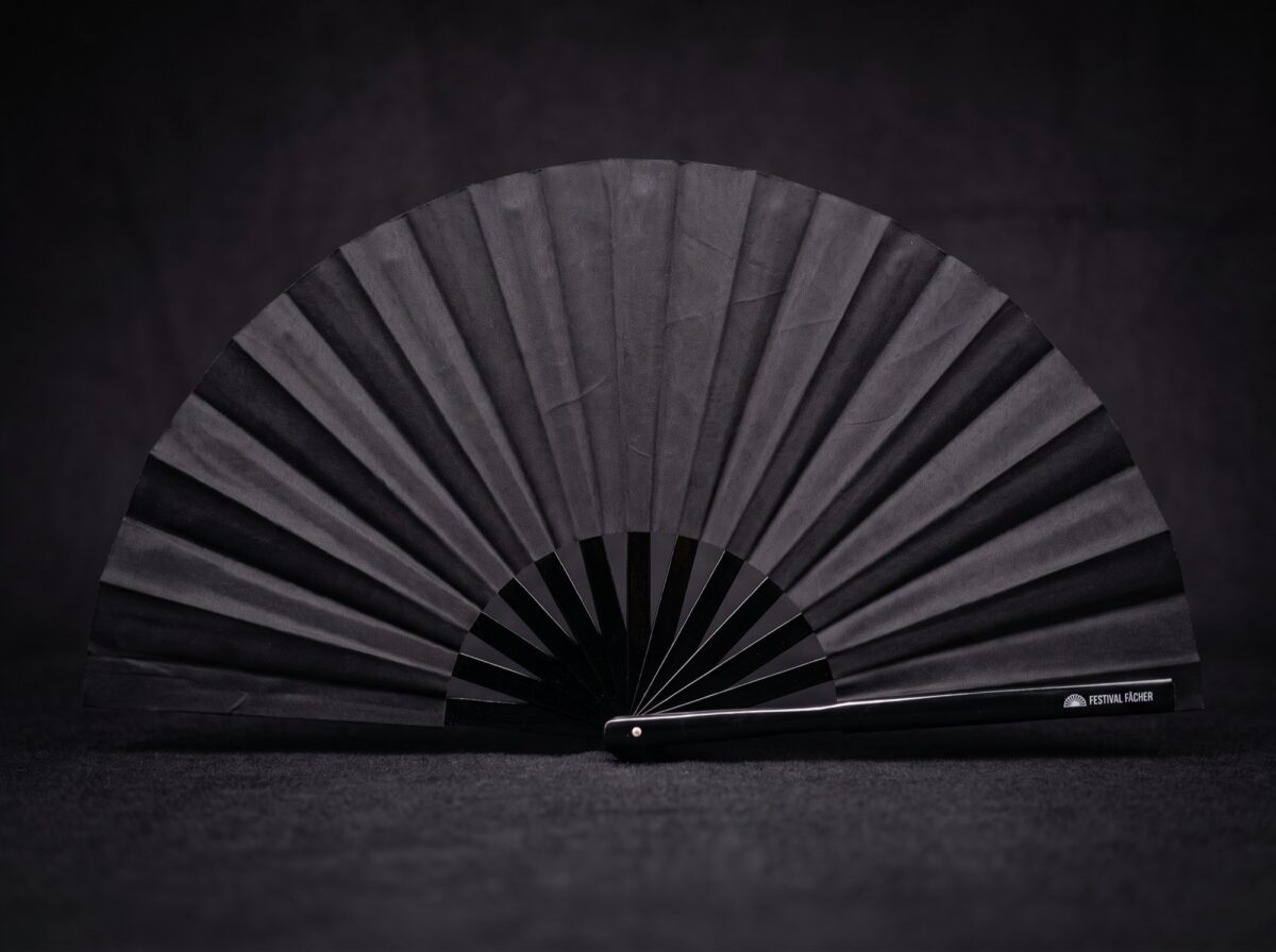 Solid Black Festival Fan for Festivals & Everyday Use, View 5