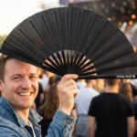 Solid Black Festival Fan for Festivals & Everyday Use, View 3