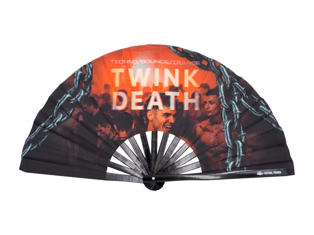“TWINK DEATH” Black Festival Fan for Techno & Rave, View 6